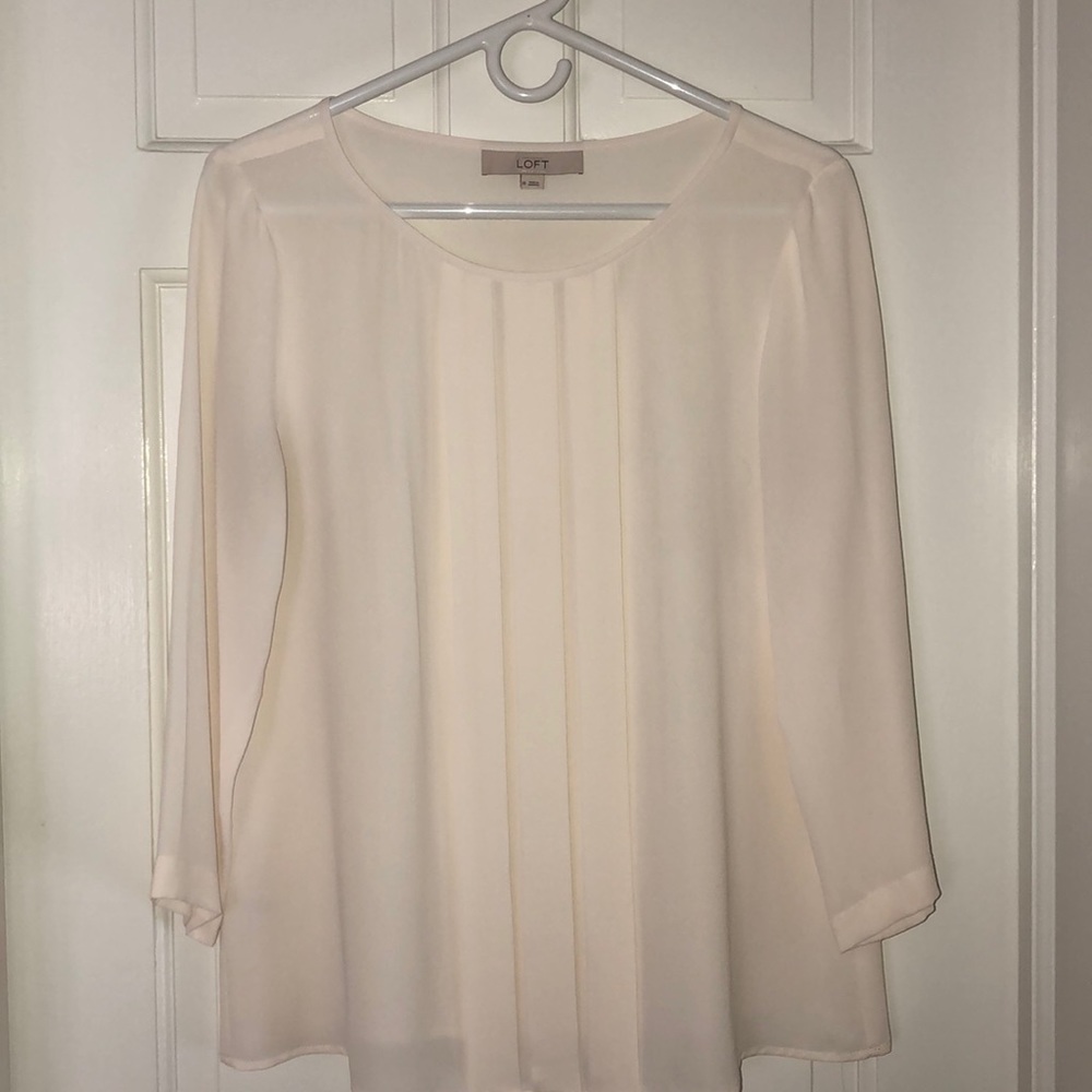 Ann Taylor Loft Cream Blouse